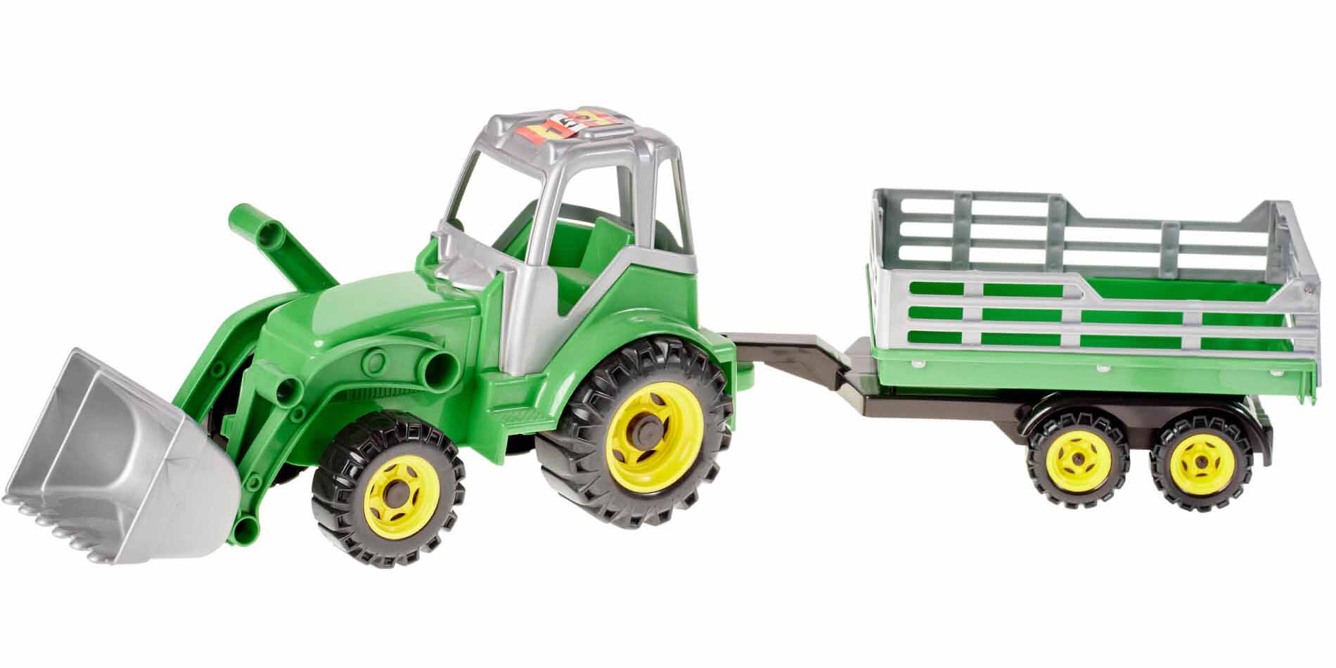 Traktor z ładowarką i przyczepą (084)